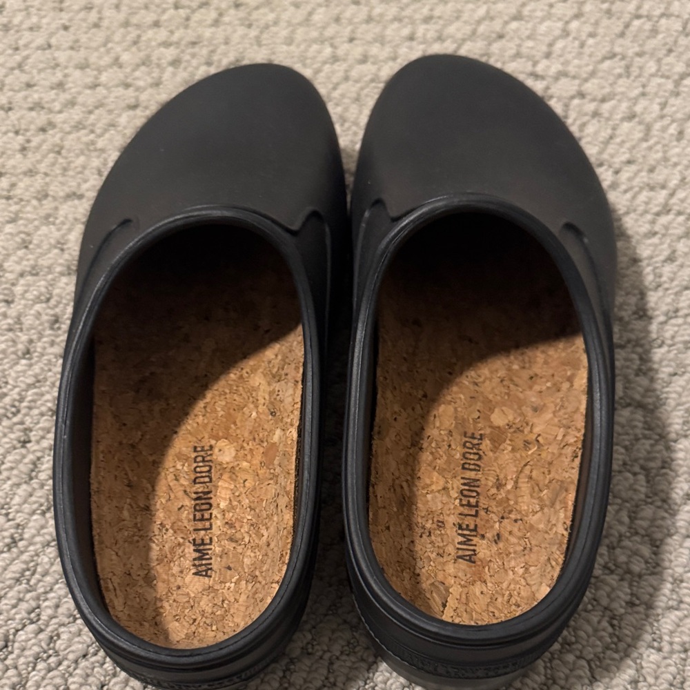 Aime Leon Dore Black Slip-On Shoes with Cork Footbed